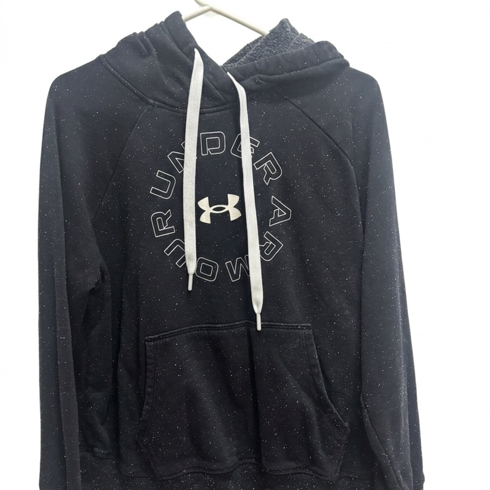 Under Armour Black Speckled Hoodie with White Accents